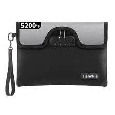 5200°F Fireproof Money Bag with Lock, Water Fireproof Document Bag with Zippe...