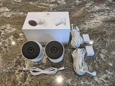 Google Nest Cam Outdoor Security Camera - 2 Pack - w/ Extended Power Cables