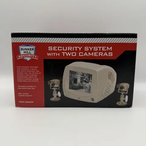 Bunker Hill Security System w/ 2 Cameras, Black & White Monitor #66556