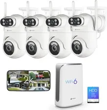 PTZ Security Camera 2K Wireless Outdoor Auto Tracking Dual Lens