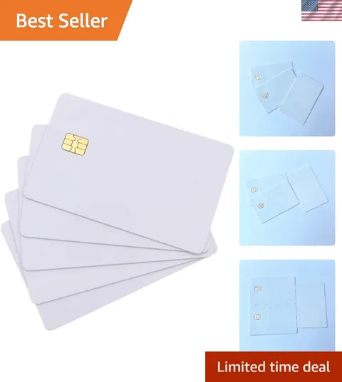Blank White PVC Cards with SLE4442 Chip - Perfect for Custom Printing (5 Pack)