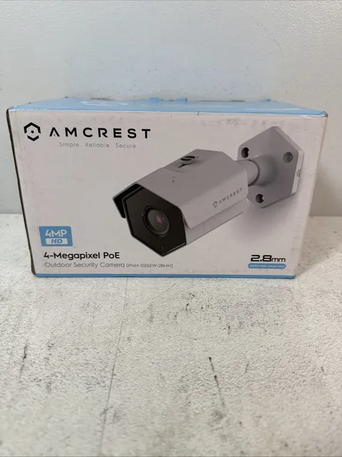 Amcrest 4MP PoE Outdoor Bullet Security IP Camera White NEW IP4M-1026EW