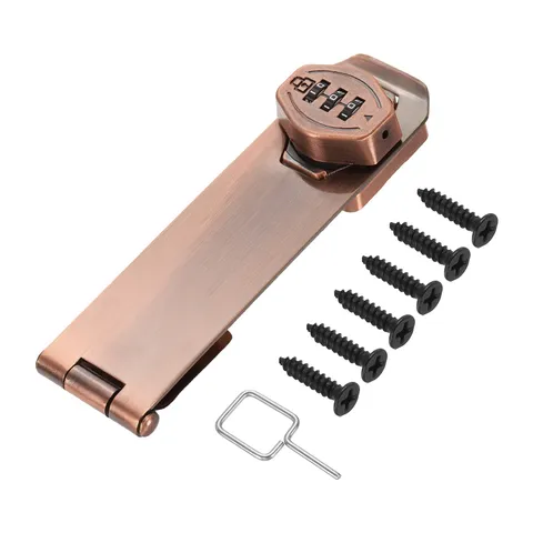 Keyless Cabinet Combination Lock 6" 3-Digit Password Hasp Lock Bronze