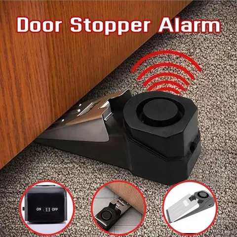 1pc Door Stop Security Alarm Wedge Stopper Home with 120DB Portable Travel Pack