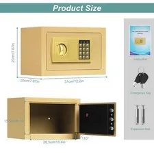 Small Electronic Digital Security Safe Box, Key Password Lock Steel Storage Box