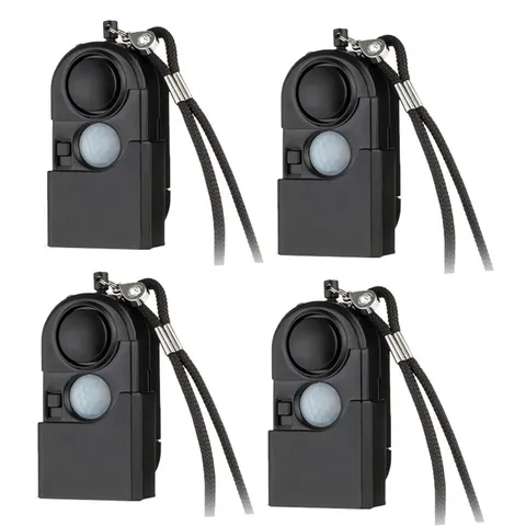 4Pcs Portable  Motion Detector Alarm 120DB Siren SOS LED Light Security for4382