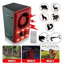 Repelente ultrasónic solar de animales con luz y voz para perros ardillas mapach