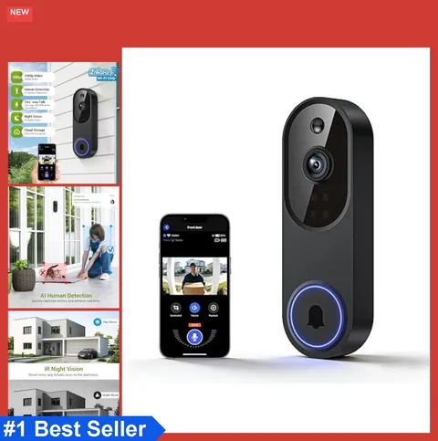 Wireless Video Doorbell Camera 1080P FHD AI Human Detection Night Vision Two