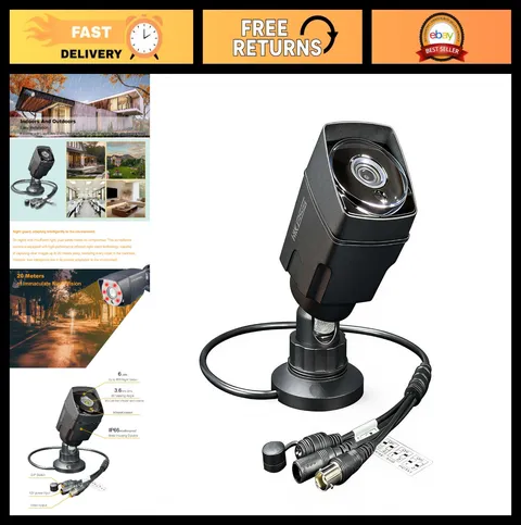 HD 1080P 4-in-1 Analog CCTV Security Camera, Outdoor Metal, 2MP, Night Vision, 6