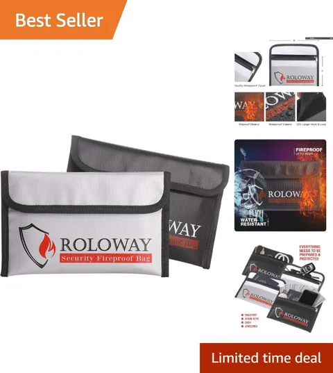 5x8 Inch Fireproof & Water-Resistant Bags - Ultimate Protection for Cash & Keys