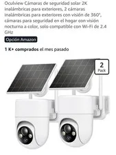 Oculview Solar 2K Wireless Wi‑Fi Outdoor Pan-Tilt Night Vision Cameras 2-Pack