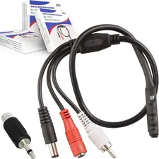 CCTV Microphone for Security Camera IP: Audio Surveillance RCA with High Sensiti