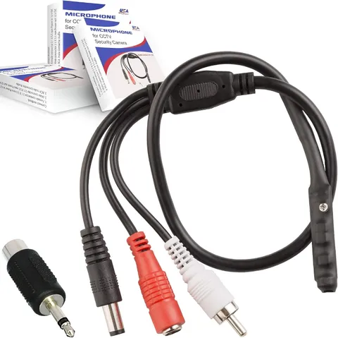 CCTV Microphone for Security Camera IP: Audio Surveillance RCA with High Sensiti