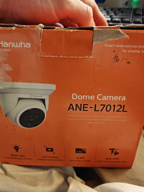 Hanwha Vision ANE-L7012L 4MP 3mm IP PoE Dome Camera Night Vision White