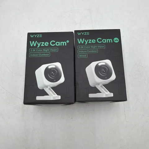 Lot Of 2 WYZE Cam v4 2.5K HD WiFi Smart Home Security Camera White