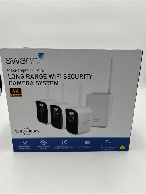 Swann MaxRanger4K 3-Camera Long-Range Wireless Security System