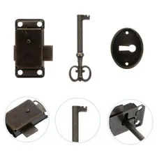 2Pcs Vintage Decor Furniture Lock Brass Fittings Cabinet Old Fashioned