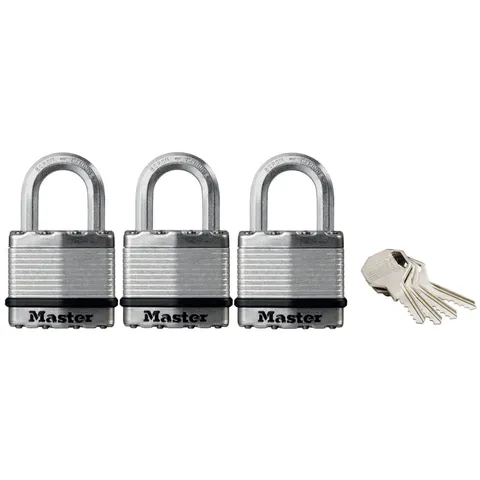 Master Lock M1EURTRI Excell™ Laminated Steel 45mm Lock - 24mm -ka X 3