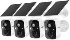 Solar Camera Security Outdoor, 4 Pack 100% Wireless 3K 4MP Surveillance Indoor W