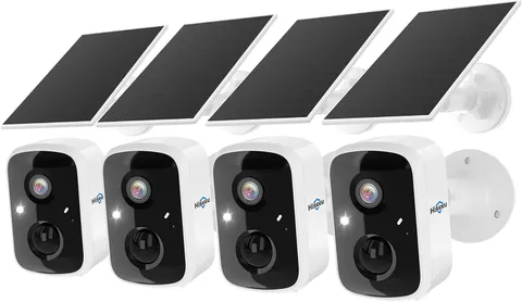 Solar Camera Security Outdoor, 4 Pack 100% Wireless 3K 4MP Surveillance Indoor W