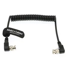 Right Angle BNC To BNC Coiled 3G SDI Video Camera Cable For Blackmagic