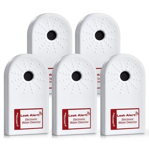 Zircon® Leak Alert™ Water Leak Detector, Loud 90 dB Water Alarm, 5 Pack