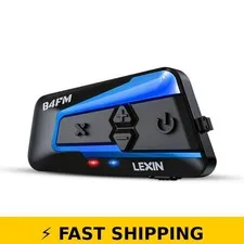 LEXIN B4FM Motorcycle Bluetooth Headset, 10 Riders, Music Sharing