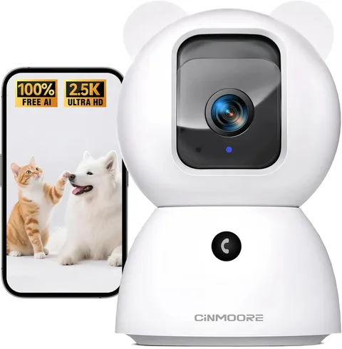 2.5K Pet Camera Indoor 4MP WiFi Security Monitor Pan Tilt Two Way Audio Dog Cat