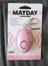 PERSONAL ALARM Mayday Mini Self Defense Emergency Key/Clip Flashlight PINK NEW