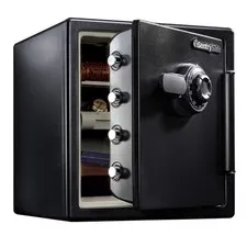 Fireproof and Waterproof Black Steel Home Safe with Dial Combination Lock for...