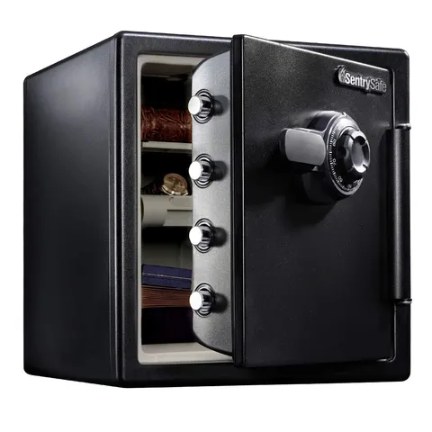 Fireproof and Waterproof Black Steel Home Safe with Dial Combination Lock for...