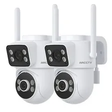 ARCCTV 4MP WiFi Security Cameras Outdoor Wireless Dual Lens Pan/Tilt 2 Way Audio