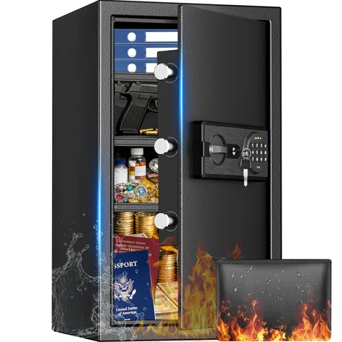 6.2 Cuft Large Home Safes Water and Fireproof with Digital Keypad & Key Lock,...