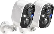 Security Cameras Wireless Outdoor, 2K Color Night Vision AI Motion Detection 2-W