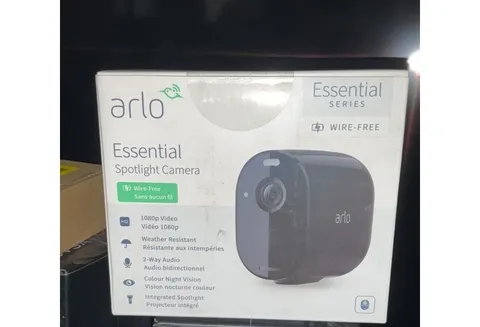 Arlo Essential VMC2030 Spotlight Camera - BLACK- New Open Box