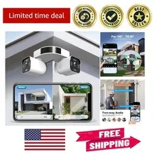 24/7 Recording Outdoor Camera with Dual Lens, Night Vision & Cloud Storage