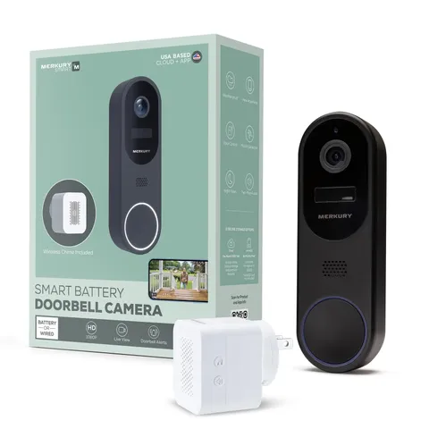 Doorbell Camera - Wire-Free Battery Cam with Chime & Intelligent Alerts (1-Pack)
