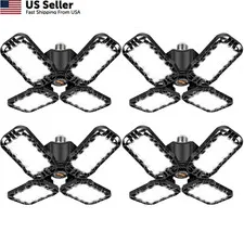Tudoccy LED Garage Light 4 Pack, 120W Ultra Bright 4 Pack 120W, Black