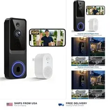 Video Doorbell Camera Wireless with Receiver | 1080P, Motion Detection Alerts...