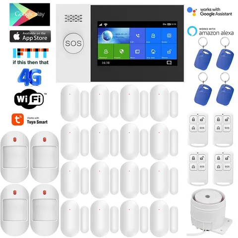 D46 Tuya APP WiFi+US/Eu 4G Sim Card Wireless Home Security Alarm Burglar System