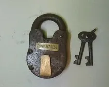 Pony Express Padlock Cast Iron Keys Jail Prison Cell Collectible