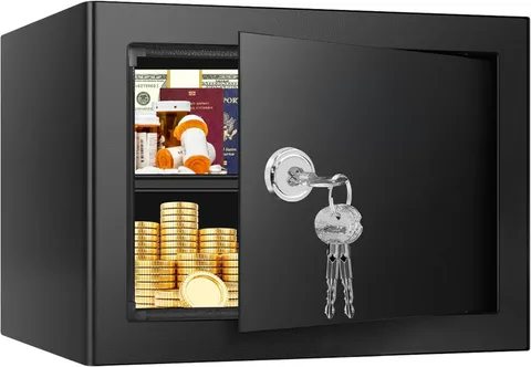1.3 Cubic Feet Fireproof Safe Box with Key Lock, Hidden Steel Security Box with