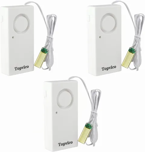 Water Leak Sensor Detector Flood Alarm for Basement RV Moisture 120Db Work Alone