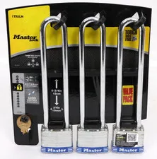Master Lock 3 Padlock Set - Keyed Alike - 3/4" Wide x 5-3/4" Extended Shackle