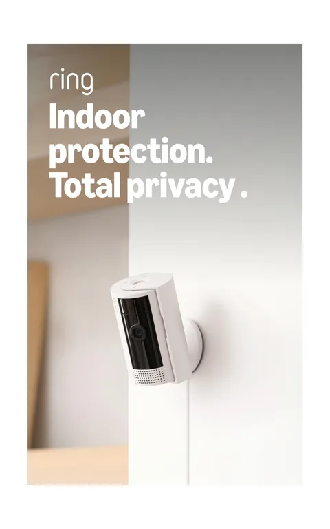 Ring Indoor Cam, Home or business security in 1080p HD video, White 1 Camera