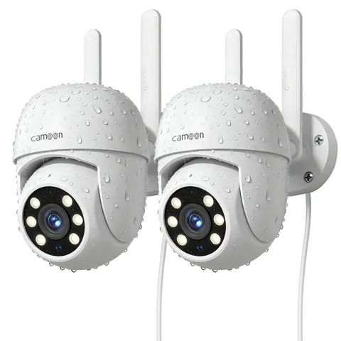 2Pack Outdoor WiFi Home Security Cameras|2.4/5GHz WiFi, Auto Tracking