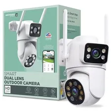 Merkury Innovations MI-CW084-199W Smart Outdoor Camera 1080p - Dual Lens Pan-Til