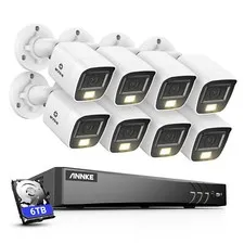 ANNKE 8CH DVR 5MP 4K Video CCTV Security Camera System AI Detection Color Night