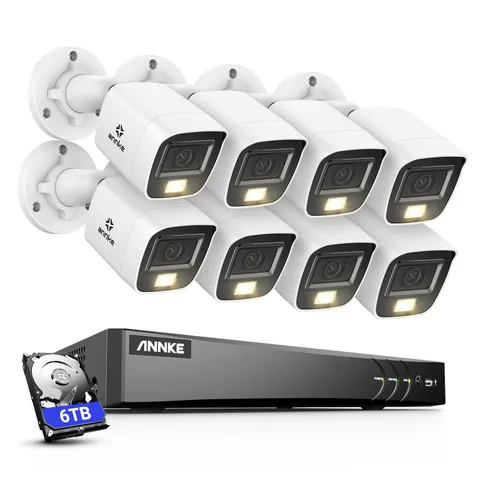 ANNKE 8CH DVR 5MP 4K Video CCTV Security Camera System AI Detection Color Night