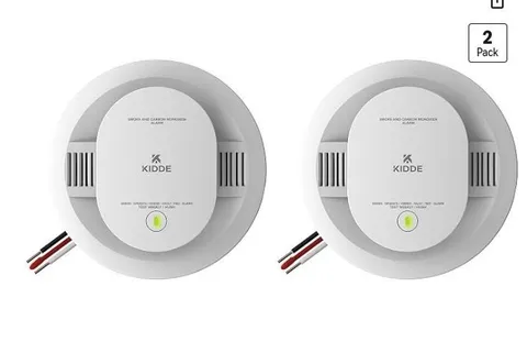 Kidde Hardwired Smoke & Carbon Monoxide Detector, AA Battery Backup, Voice Alert